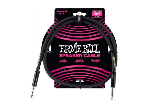 Ernie Ball Cabo Altavoz Jack-jack Ss 0,91 M Preto Ernie Ball Cabo Altavoz Jack-jack Ss 0,91 M Preto
